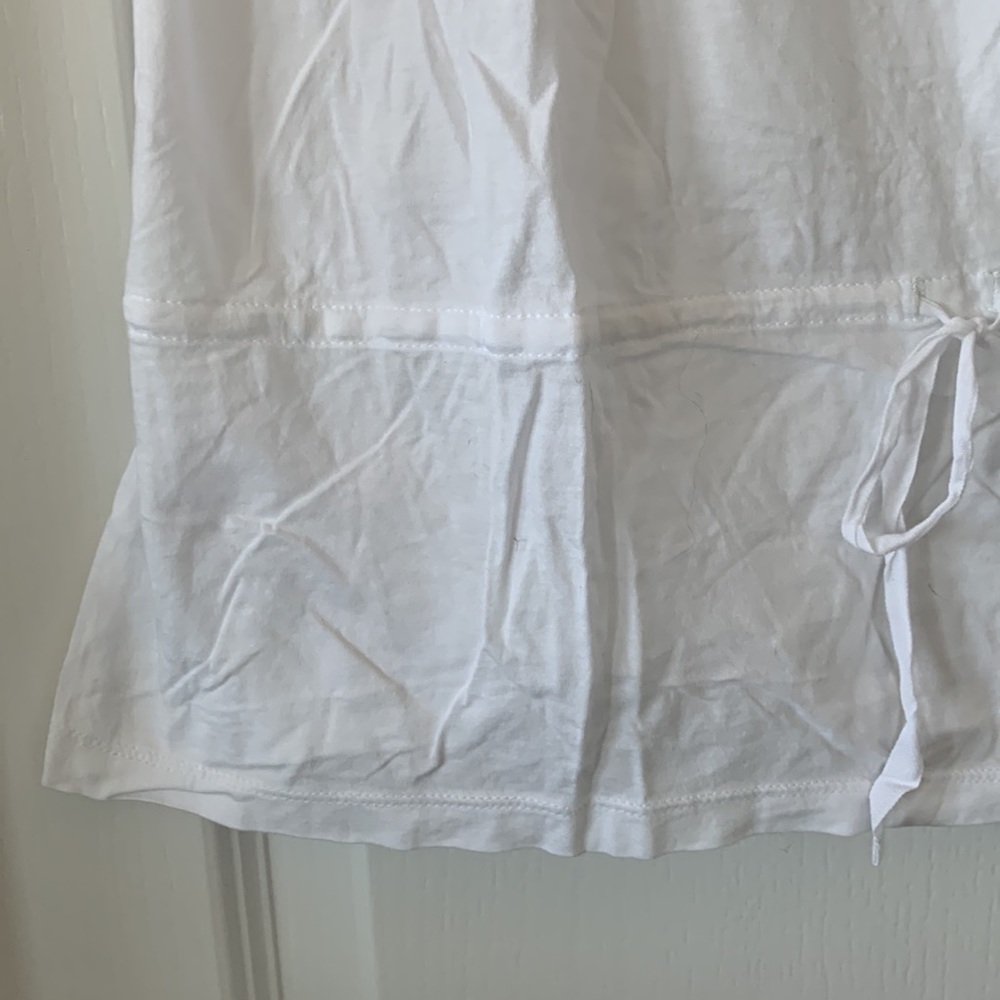 NWT LOFT White Peplum Detail Neckline Sleeveless Cotton/Modal Blend Top Size MP - Picture 4 of 9